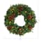 24" Clear LED Mixed Pine & Berries Christmas Wreath